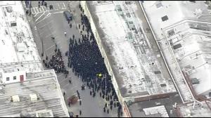 Mourners in Brooklyn.