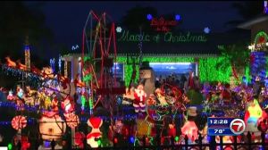 The Christmas display is so full, the Hyatt family's home is barely visible.